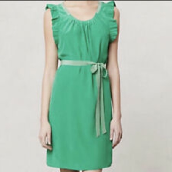 girls from Savoy Dresses & Skirts - Girls From Savoy Womens Sz XS Anthropology Green Dress Knee Length Cap Sleeve Ri